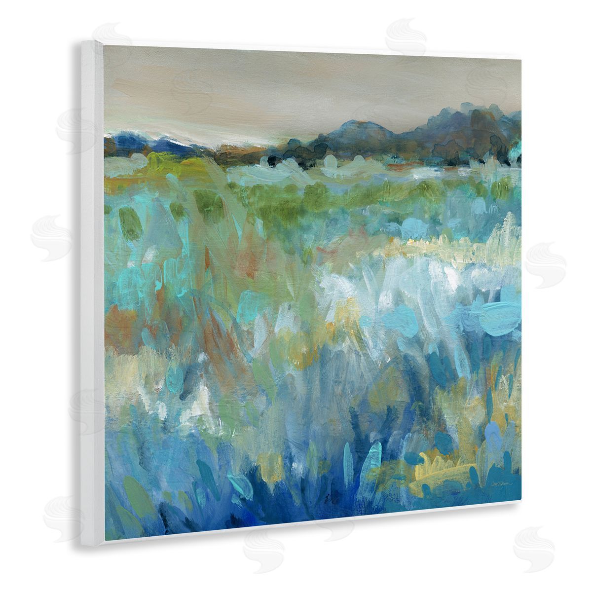 Carol Robinson Abstract Blue Meadow Wall Plaque Artside_