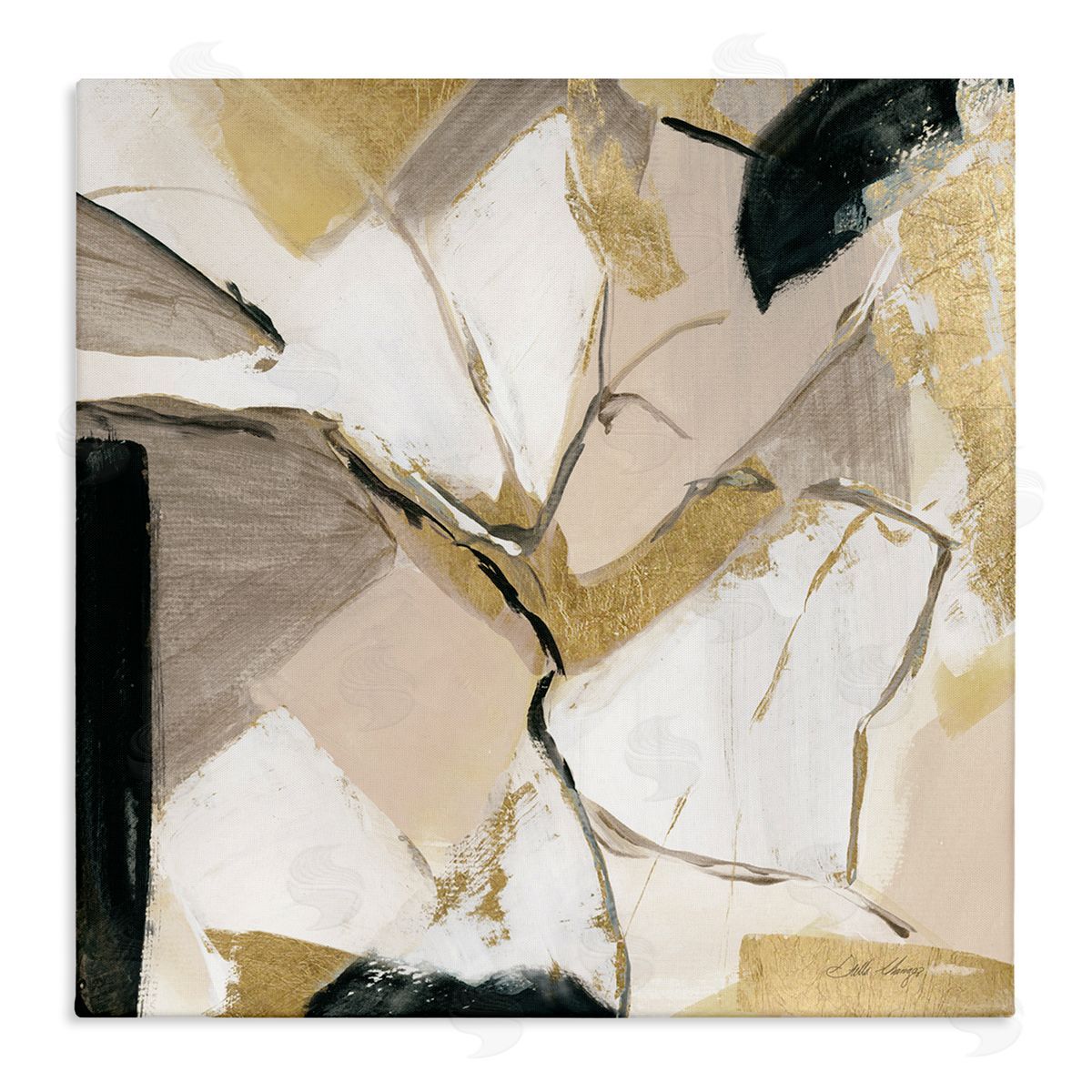 Stella Chang Glam & Beige Abstraction Canvas Wall Art