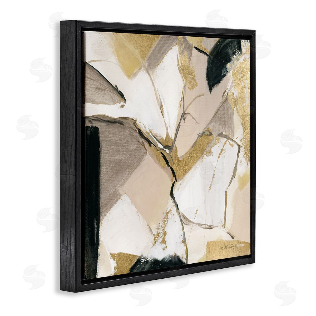 Stella Chang Glam & Beige Abstraction Black Floater Frame Canvas Artside_