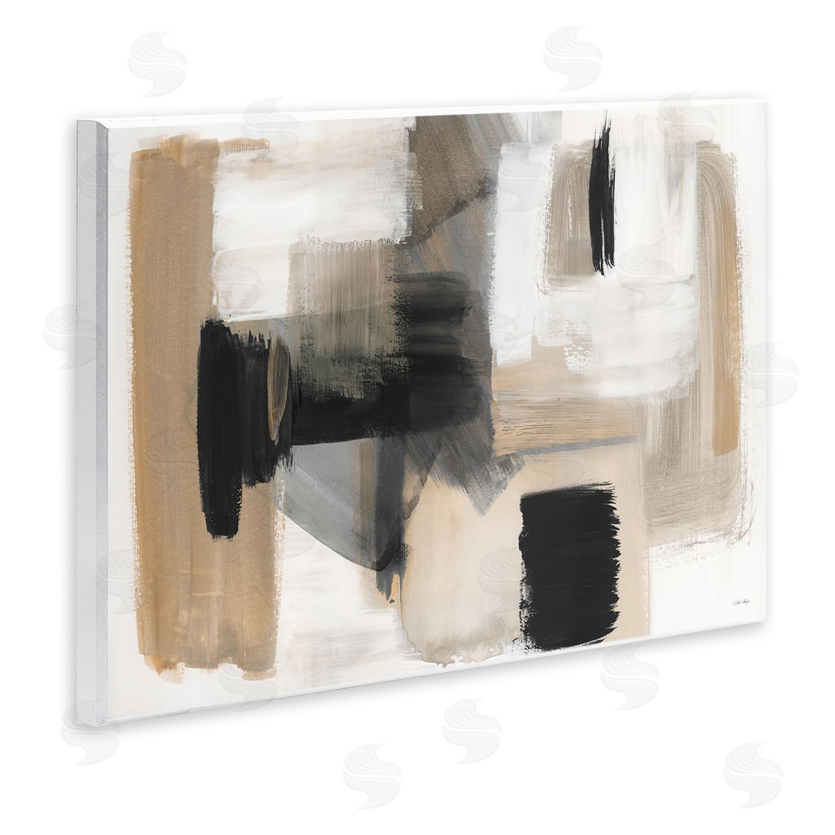 Stella Chang Tan & Black Collage Wall Plaque Artside_