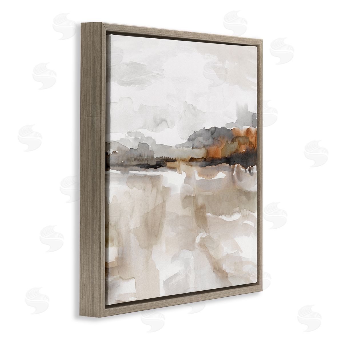 Nan Abstract Muted Landscape Brown Floater Frame Canvas Artside_
