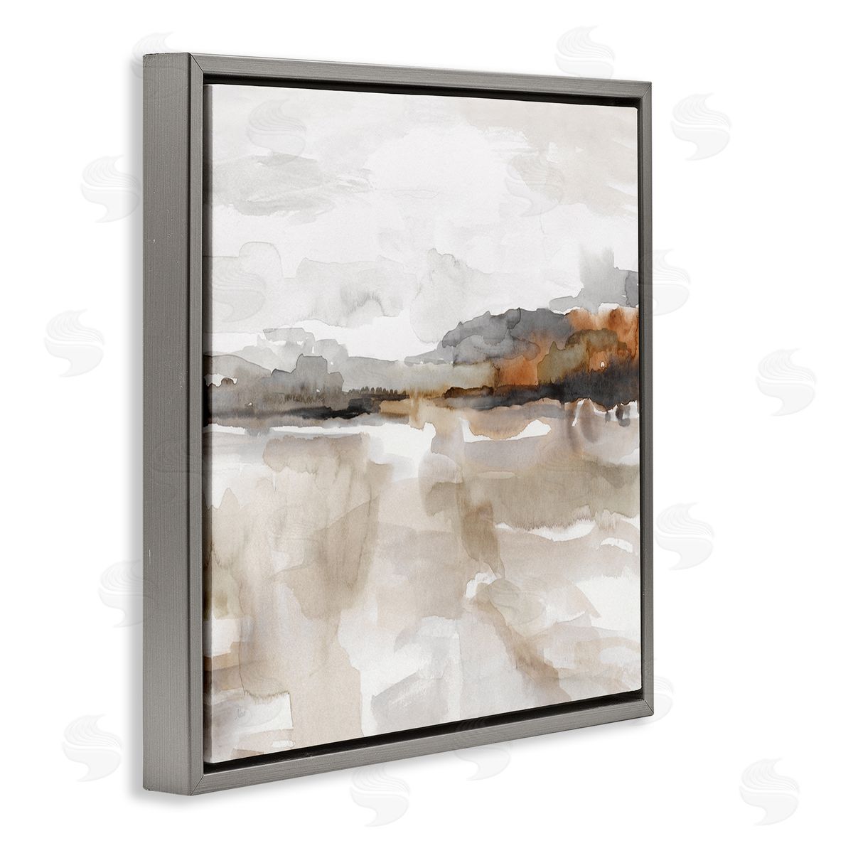 Nan Abstract Muted Landscape Gray Floater Frame Canvas Artside_