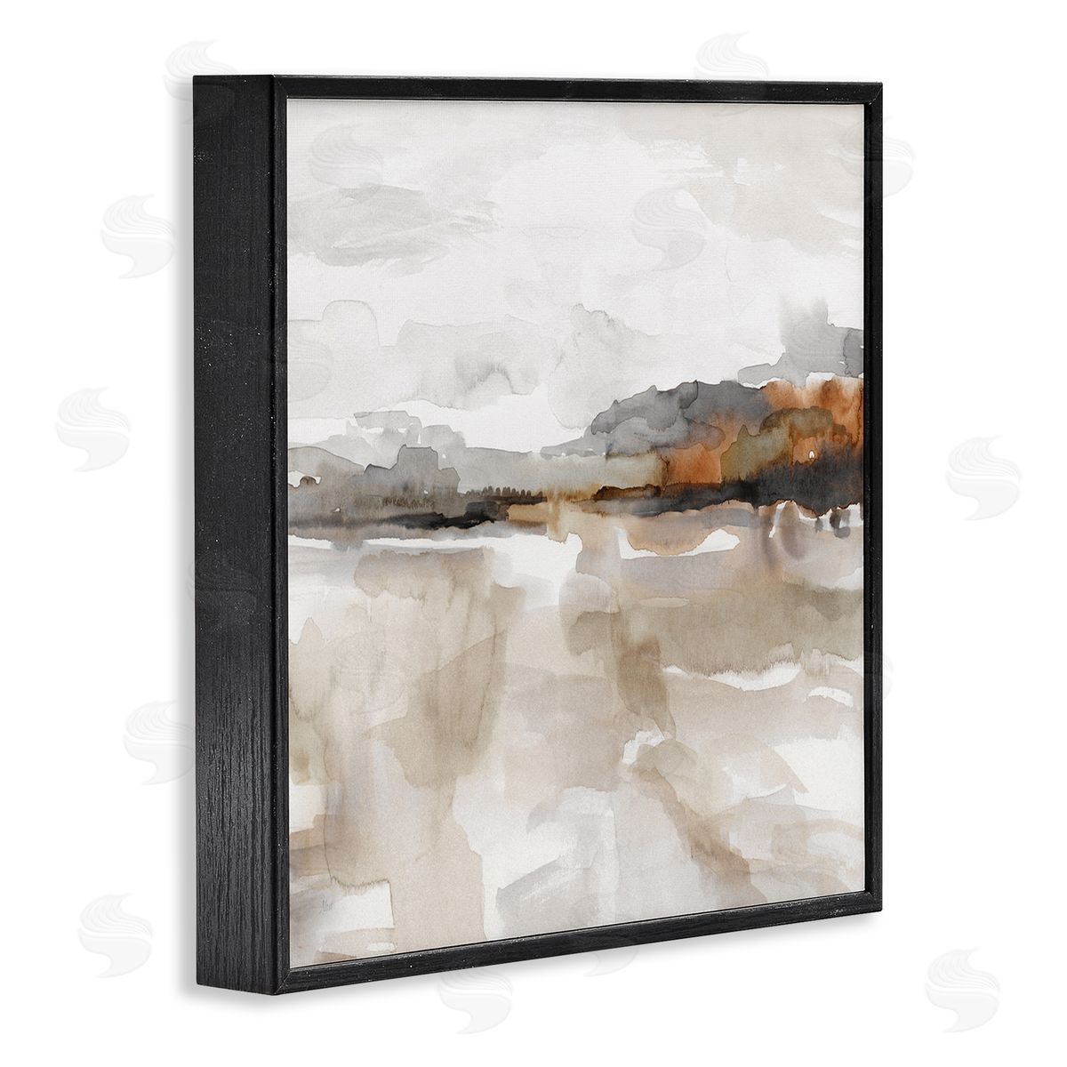 Nan Abstract Muted Landscape Black Framed Giclee Wall Artside_