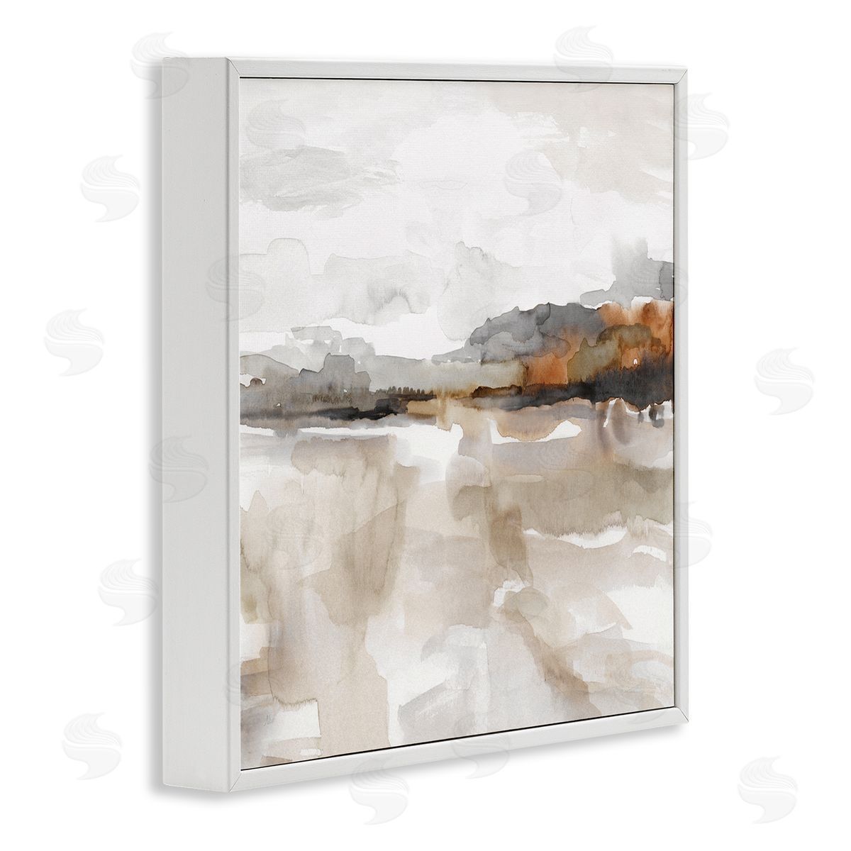 Nan Abstract Muted Landscape White Framed Giclee Wall Artside_