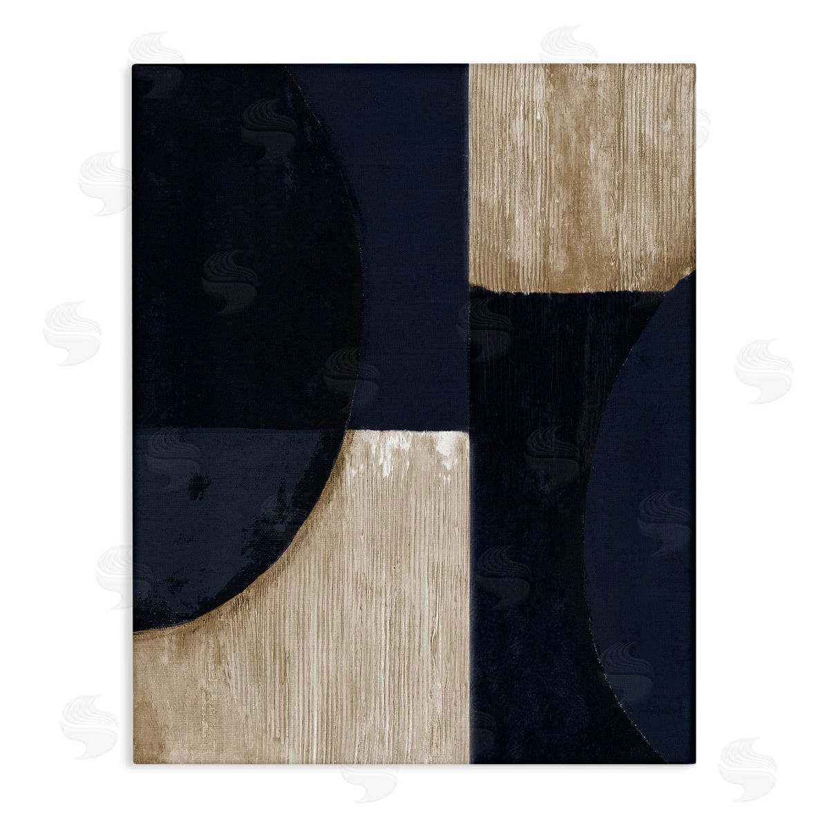 Tava Studios Contemporary Dark Shapes Canvas Wall Art