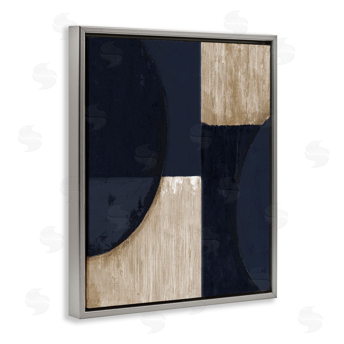 Tava Studios Contemporary Dark Shapes Gray Floater Frame Canvas Artside_