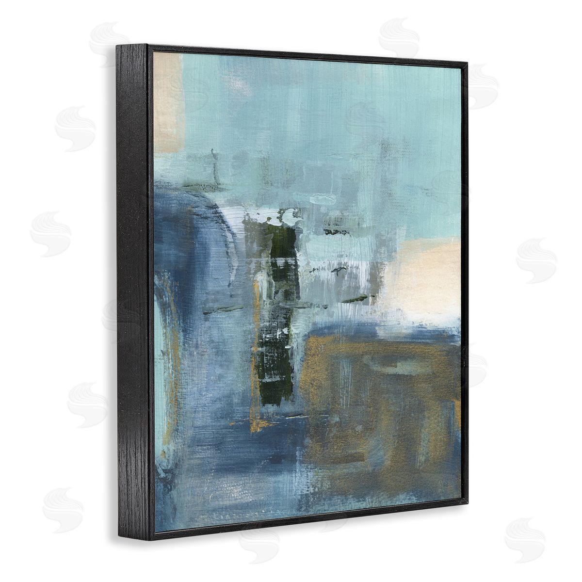 Susan Jill Blue Abstract Painting Black Framed Giclee Wall Artside_