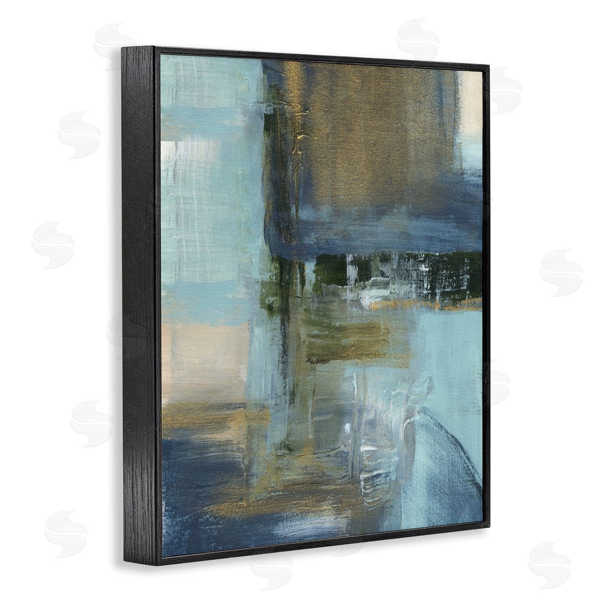Susan Jill Abstract Blue & Glam Black Framed Giclee Wall Artside_