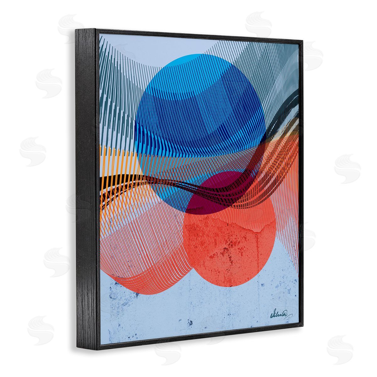 Ishita Banerjee Modern Circle Patterns Black Framed Giclee Wall Artside_