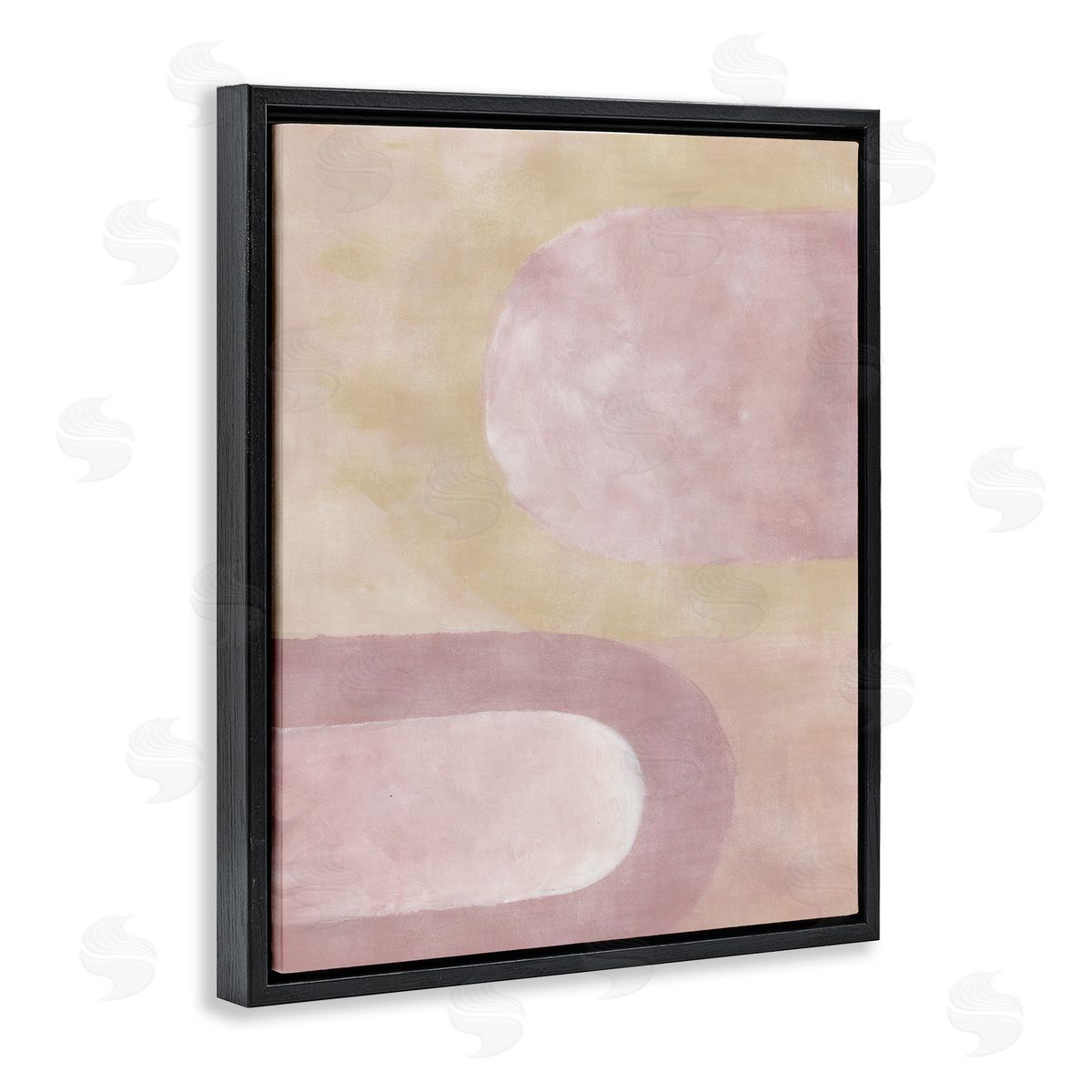 BlursByAI Muted Pink Arches Black Floater Frame Canvas Artside_