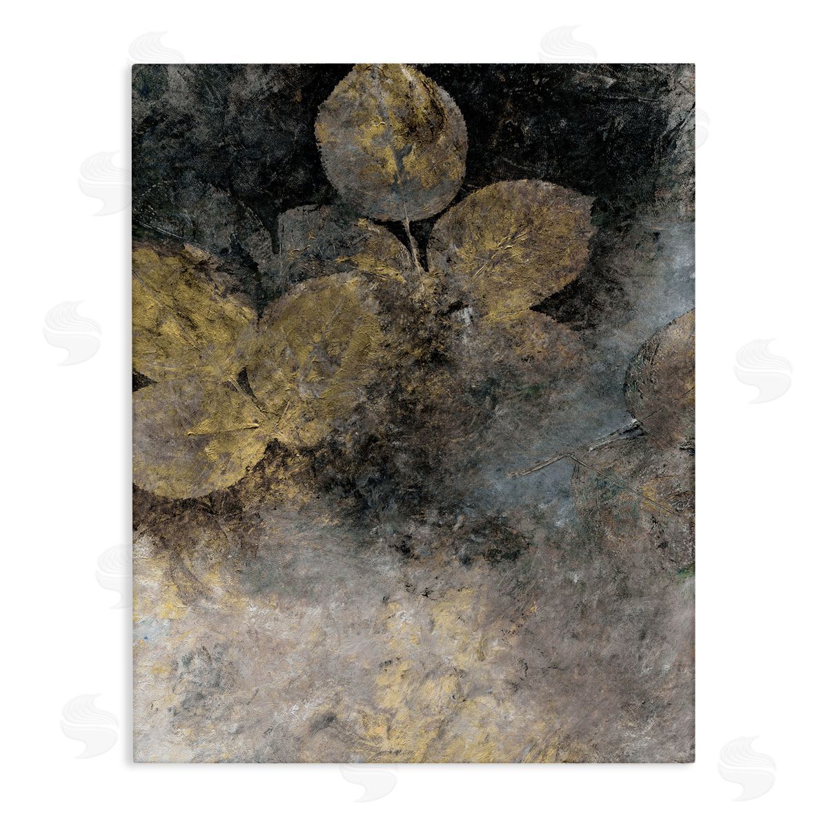 BlursByAI Abstract Forest Leaves Canvas Wall Art
