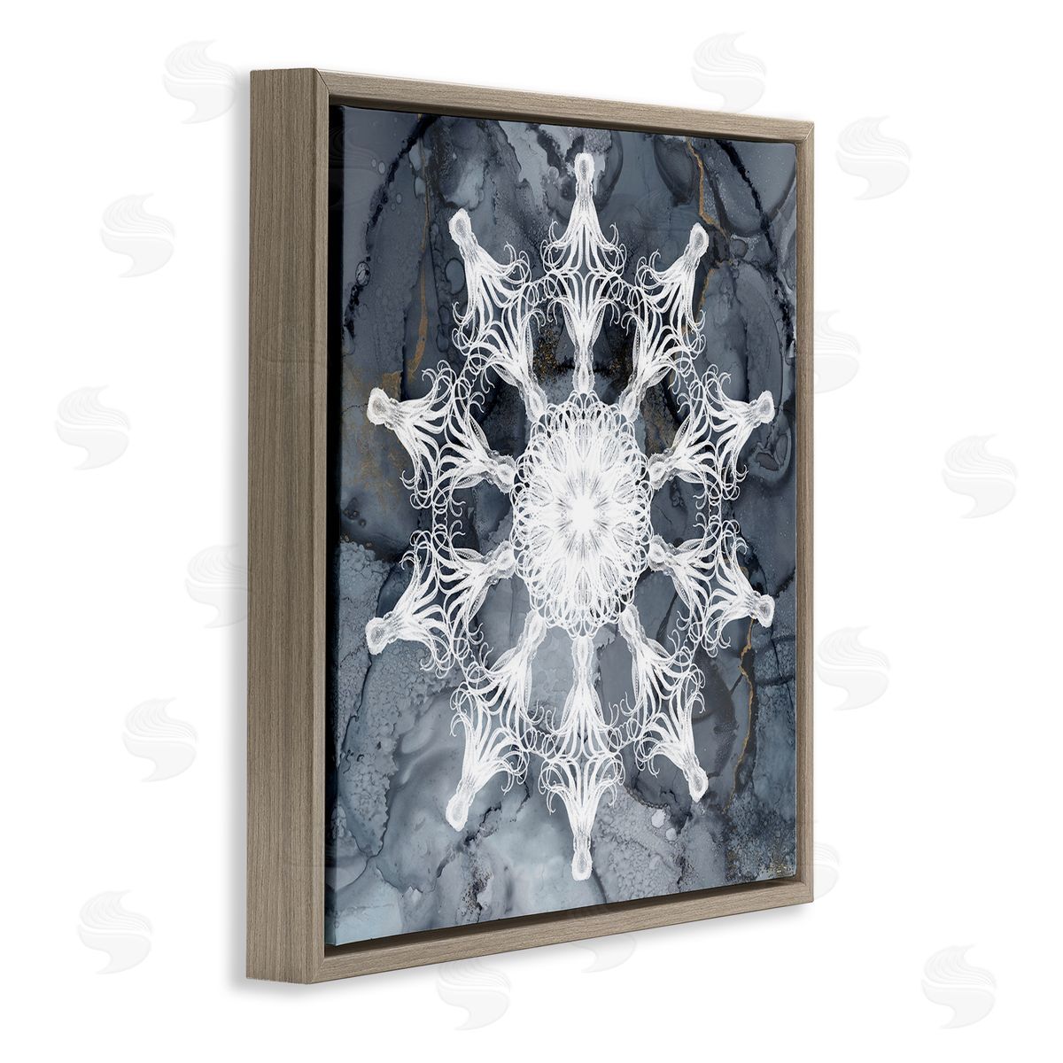 Christine Zalewski Boho Fractal Medallion Brown Floater Frame Canvas Artside_