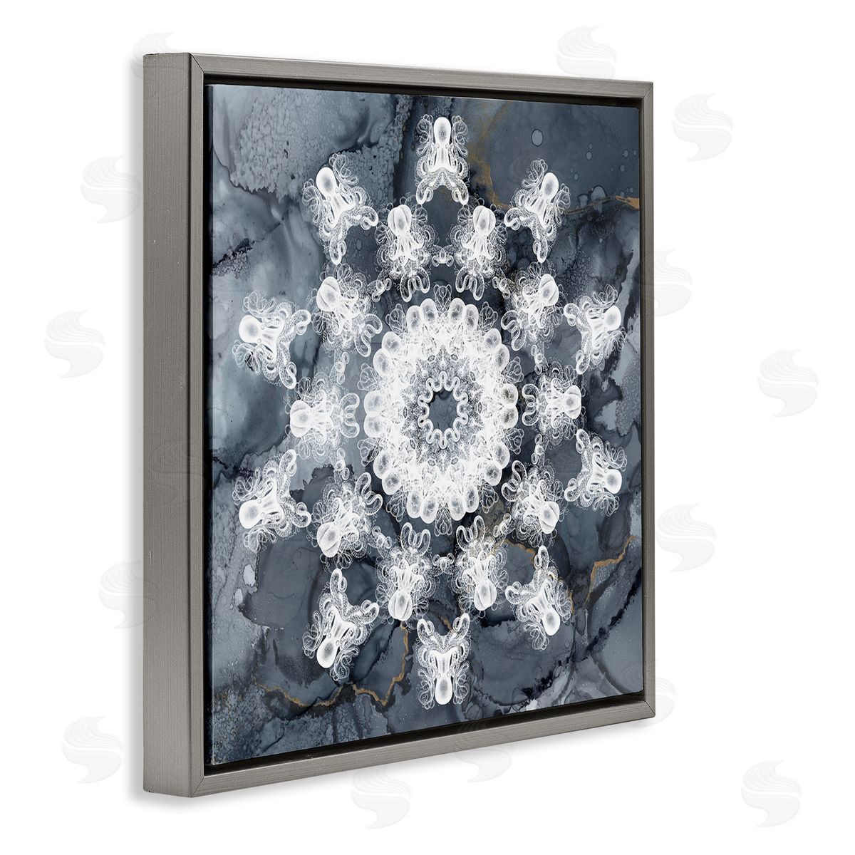 Christine Zalewski Bohemian Patterned Fractal Gray Floater Frame Canvas Artside_