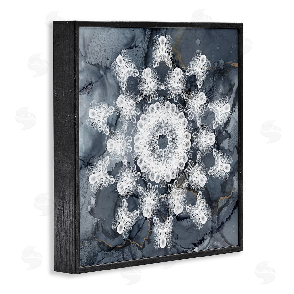 Christine Zalewski Bohemian Patterned Fractal Black Framed Giclee Wall Artside_