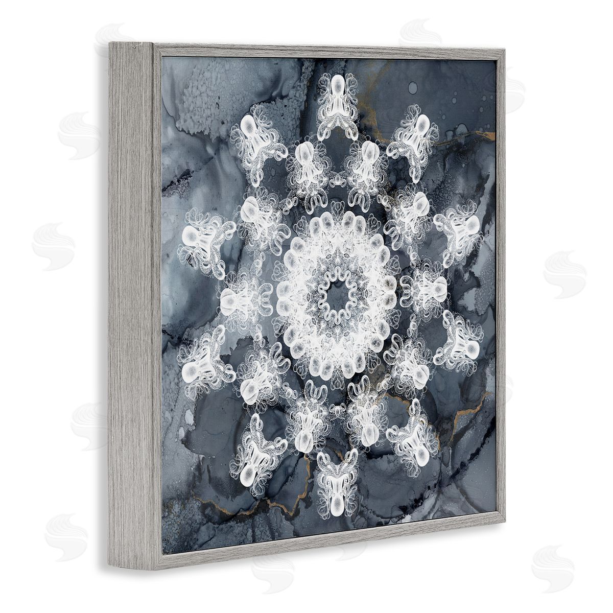 Christine Zalewski Bohemian Patterned Fractal Gray Framed Giclee Wall Artside_