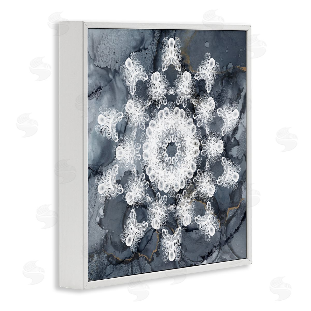 Christine Zalewski Bohemian Patterned Fractal White Framed Giclee Wall Artside_