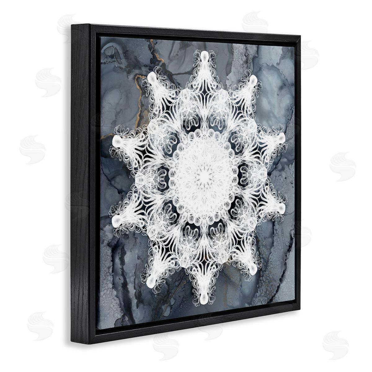 Christine Zalewski Boho Medallion Pattern Black Floater Frame Canvas Artside_