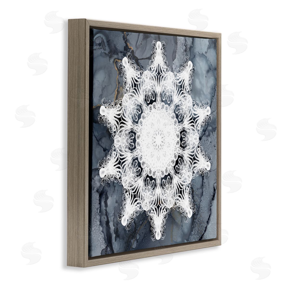 Christine Zalewski Boho Medallion Pattern Brown Floater Frame Canvas Artside_