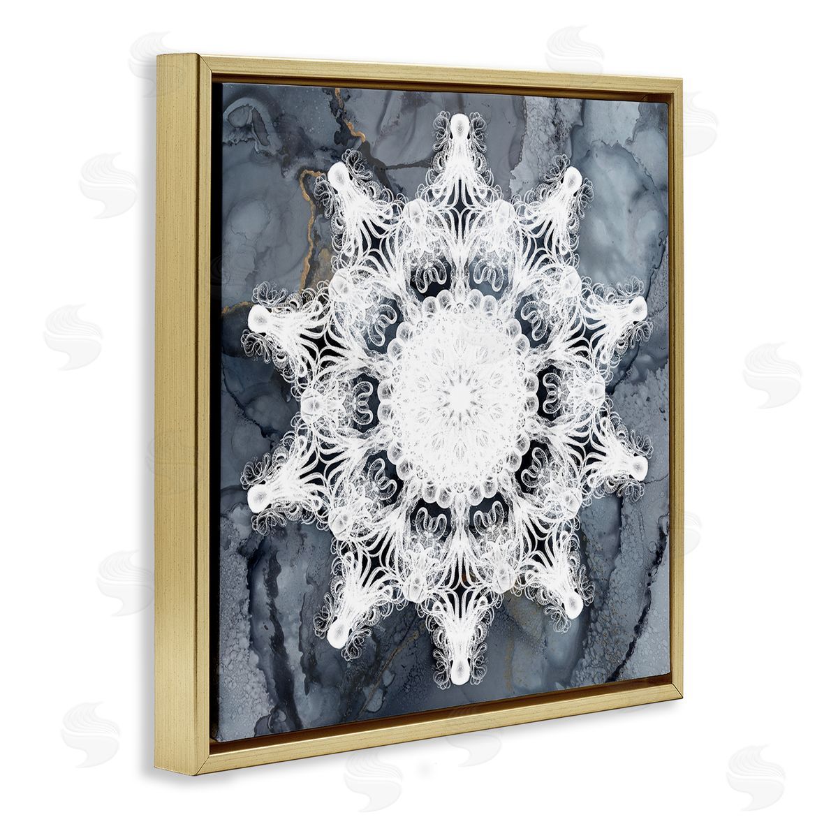 Christine Zalewski Boho Medallion Pattern Gold Floater Frame Canvas Artside_