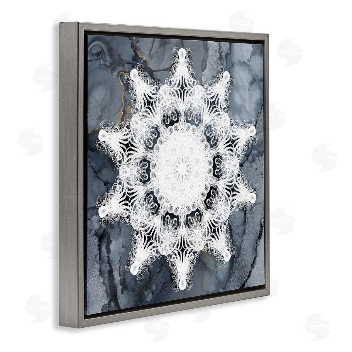 Christine Zalewski Boho Medallion Pattern Gray Floater Frame Canvas Artside_