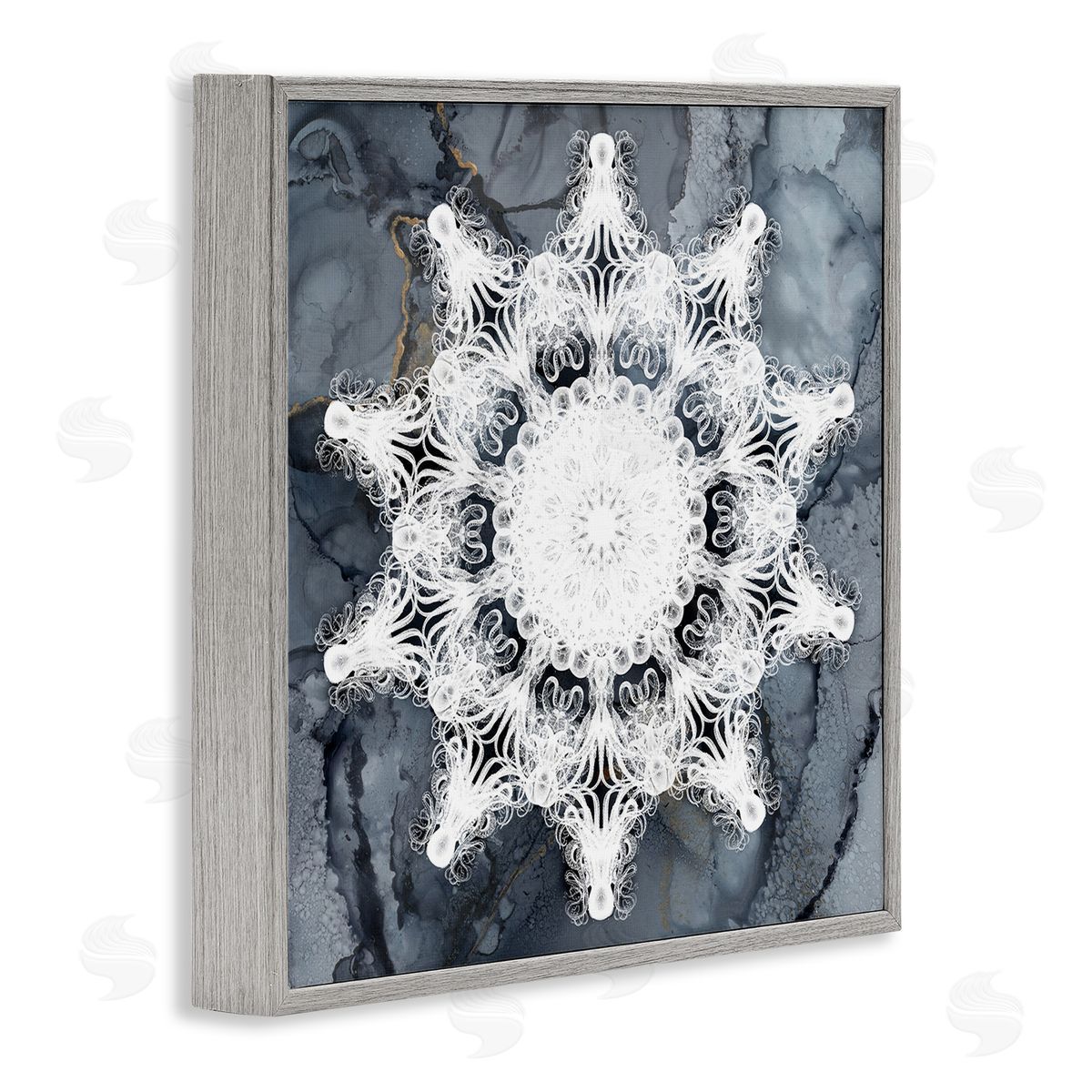 Christine Zalewski Boho Medallion Pattern Gray Framed Giclee Wall Artside_
