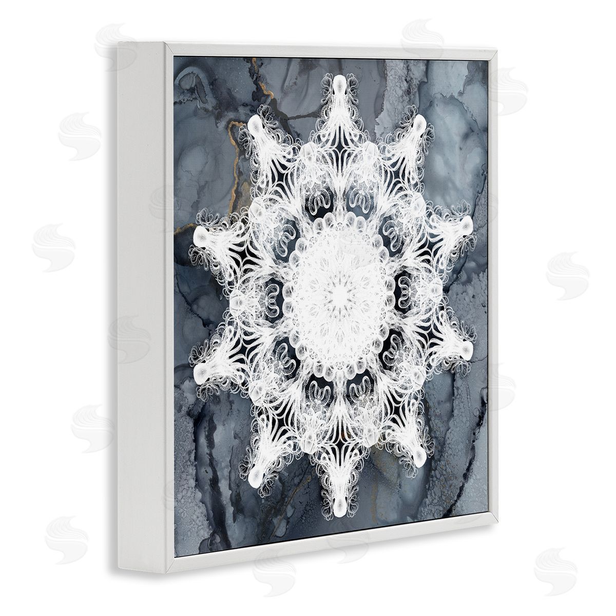 Christine Zalewski Boho Medallion Pattern White Framed Giclee Wall Artside_