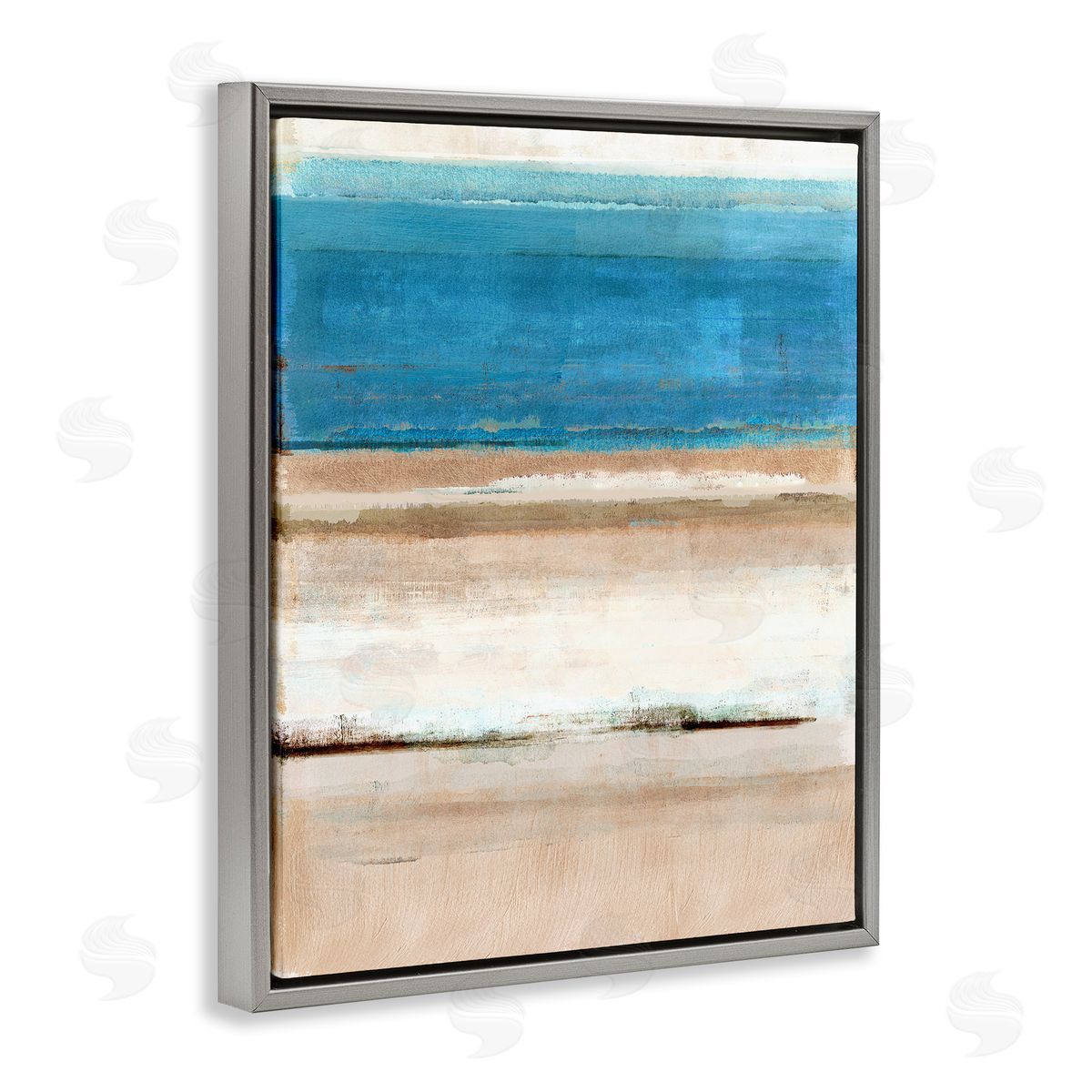 Flora Kouta Abstract Beach Landscape Gray Floater Frame Canvas Artside_