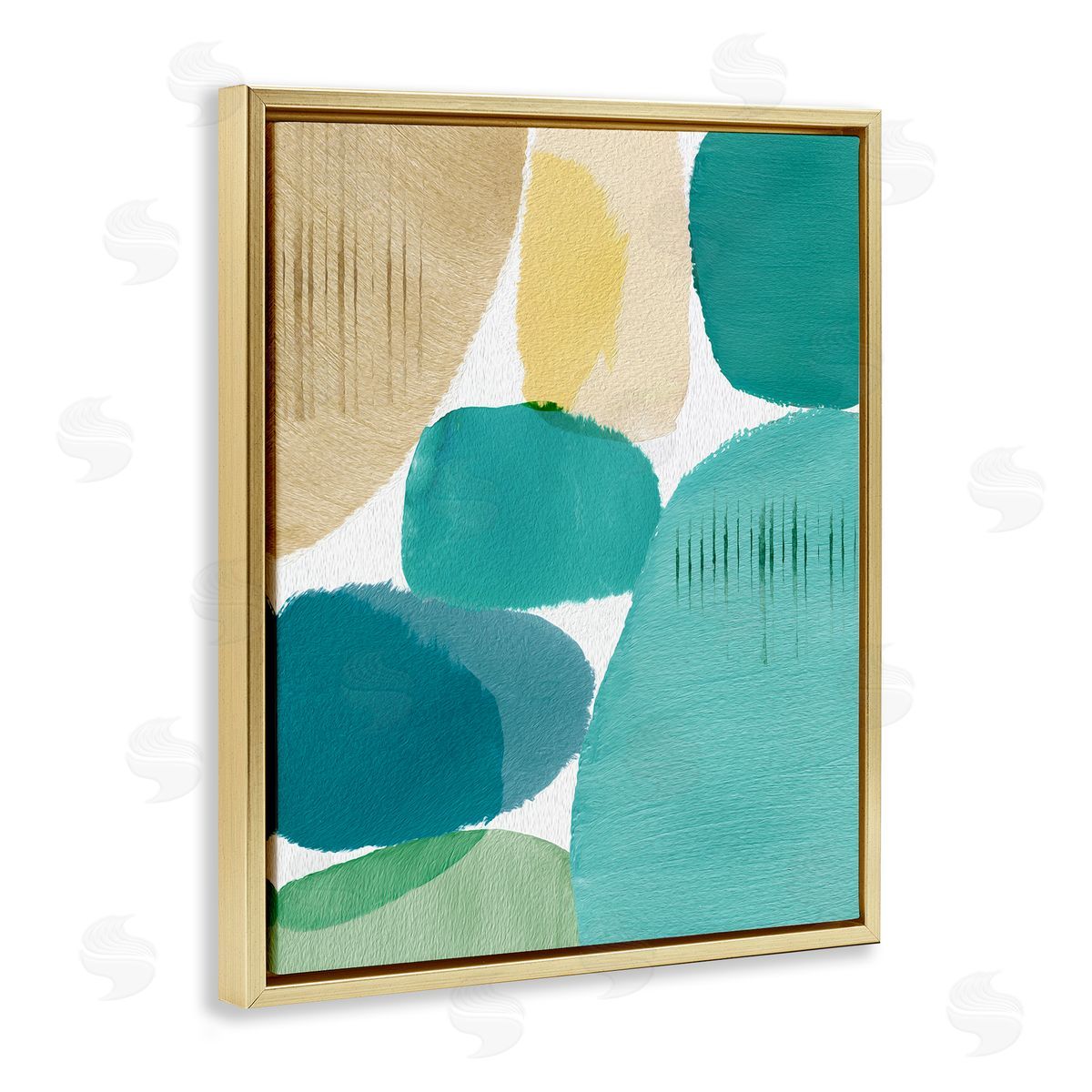 Flora Kouta Contemporary Circles Painting Gold Floater Frame Canvas Artside_