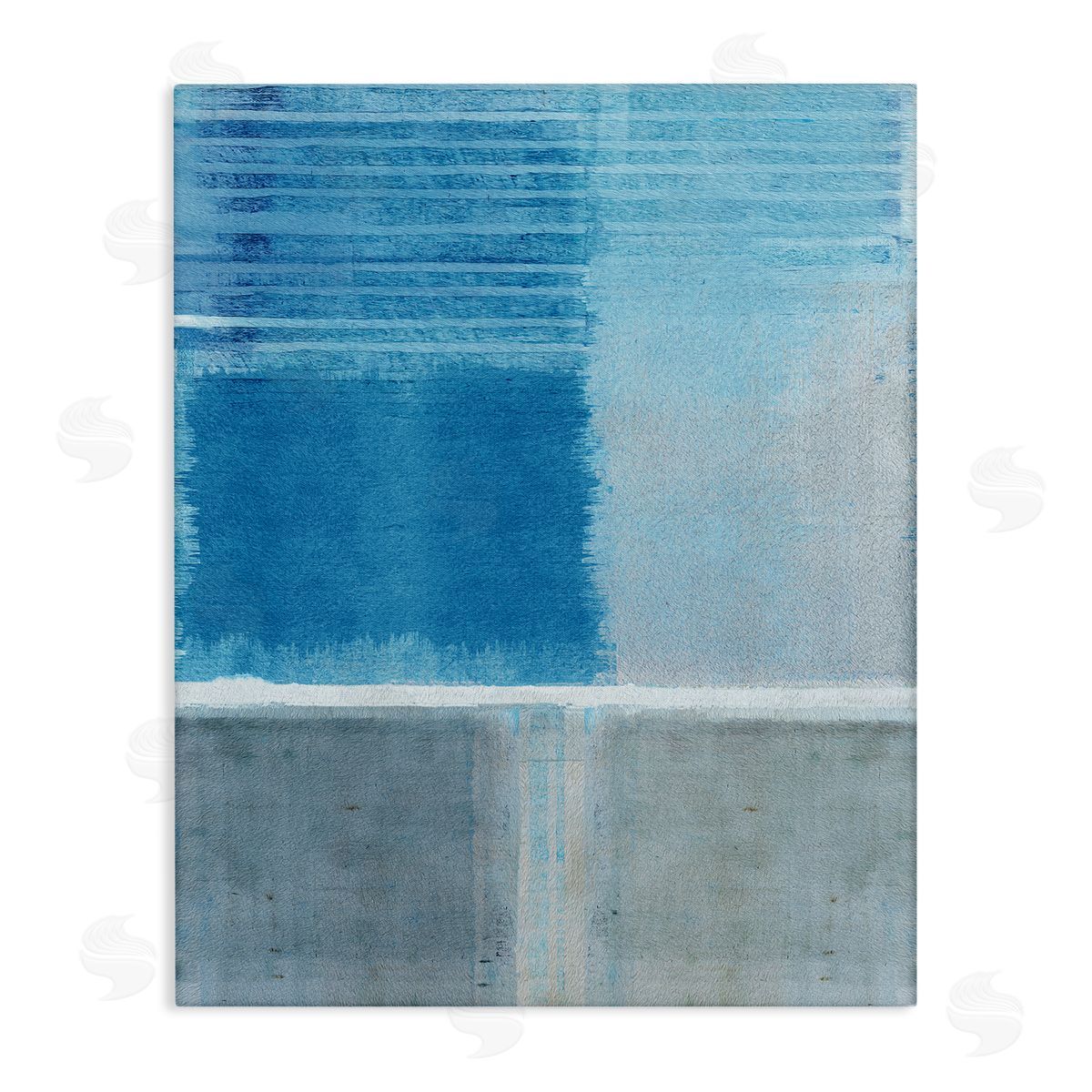 Flora Kouta Blue & Grey Abstract Canvas Wall Art