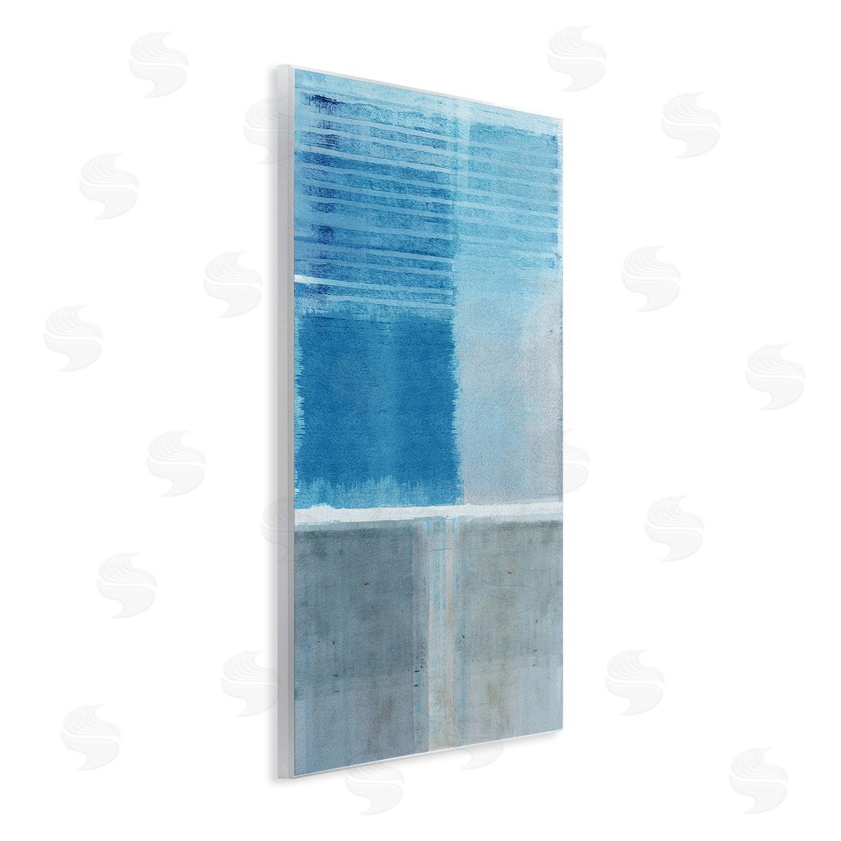 Flora Kouta Blue & Grey Abstract Wall Plaque Artside_