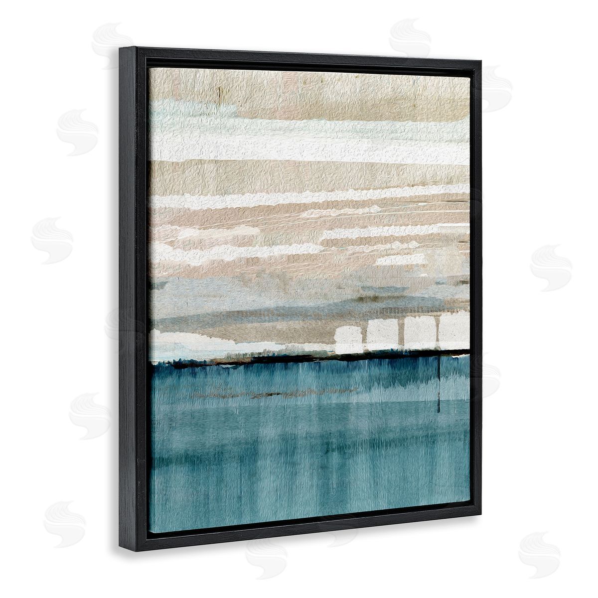 Flora Kouta Abstract Ocean Landscape Black Floater Frame Canvas Artside_