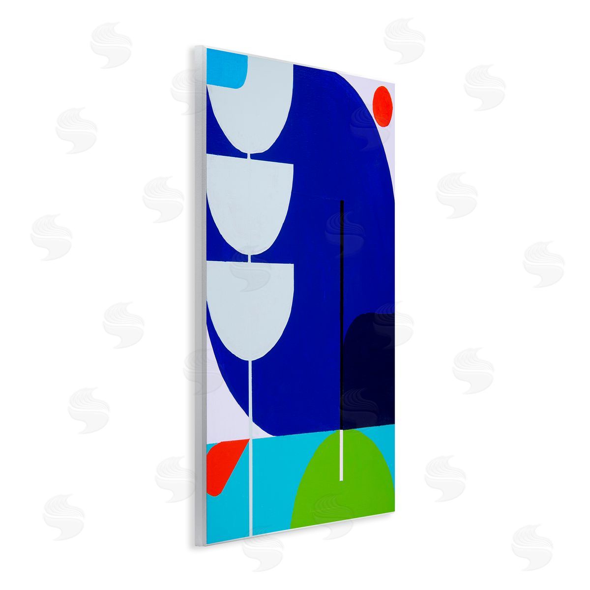 Marion Griese Blue Contemporary Shapes Wall Plaque Artside_