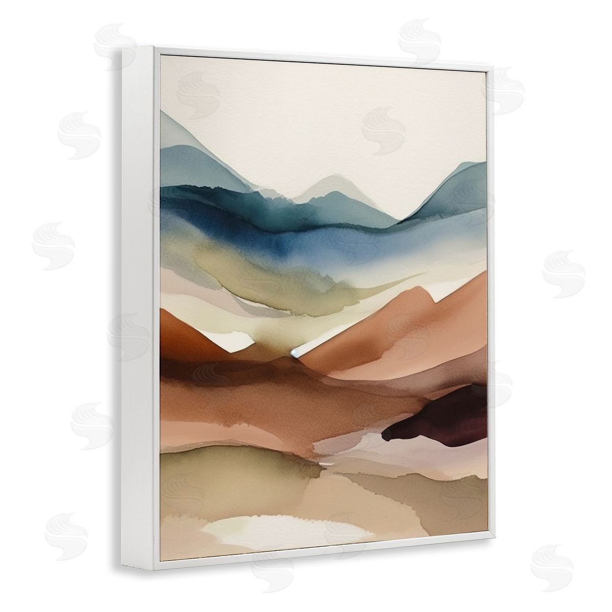 Andrea Haase Abstract Desert Landscape White Framed Giclee Wall Artside_