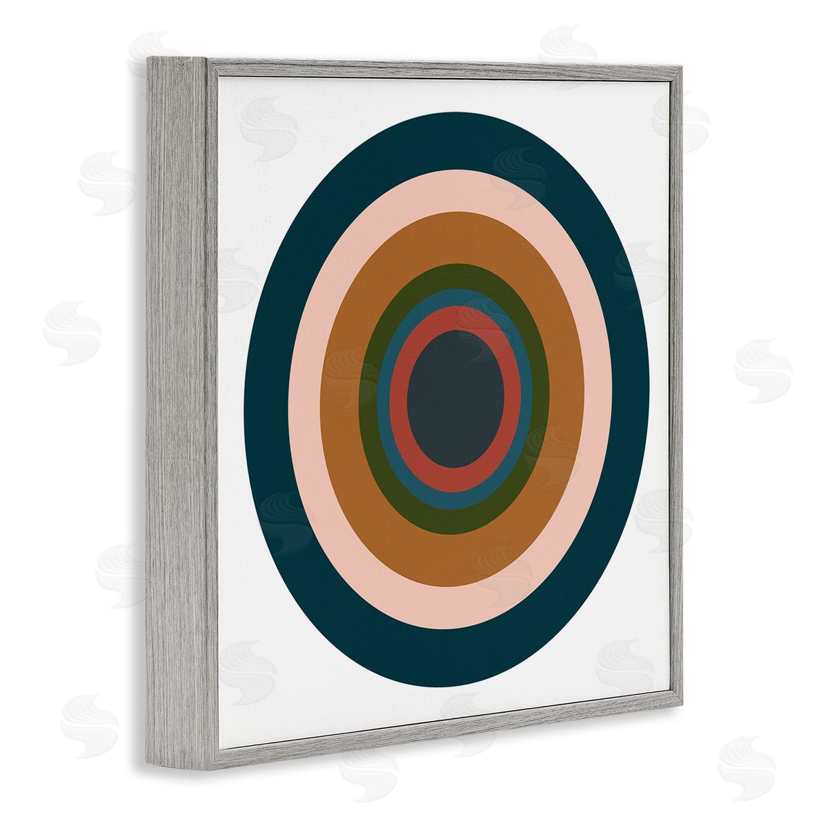 Jim Schlotzhauer Contemporary Muted Circles Gray Framed Giclee Wall Artside_