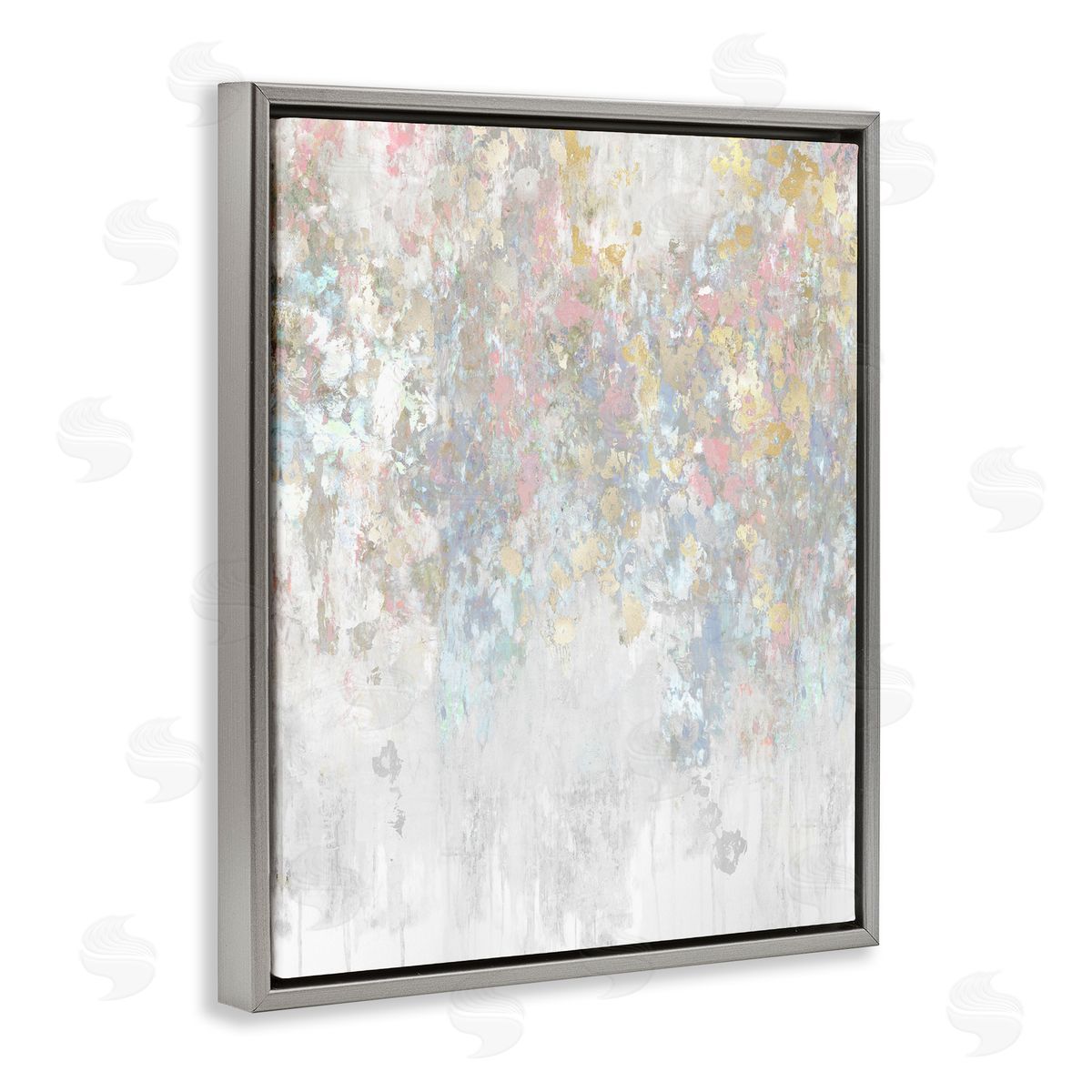 Nikki Robbins Pastel & Glam Abstract Gray Floater Frame Canvas Artside_