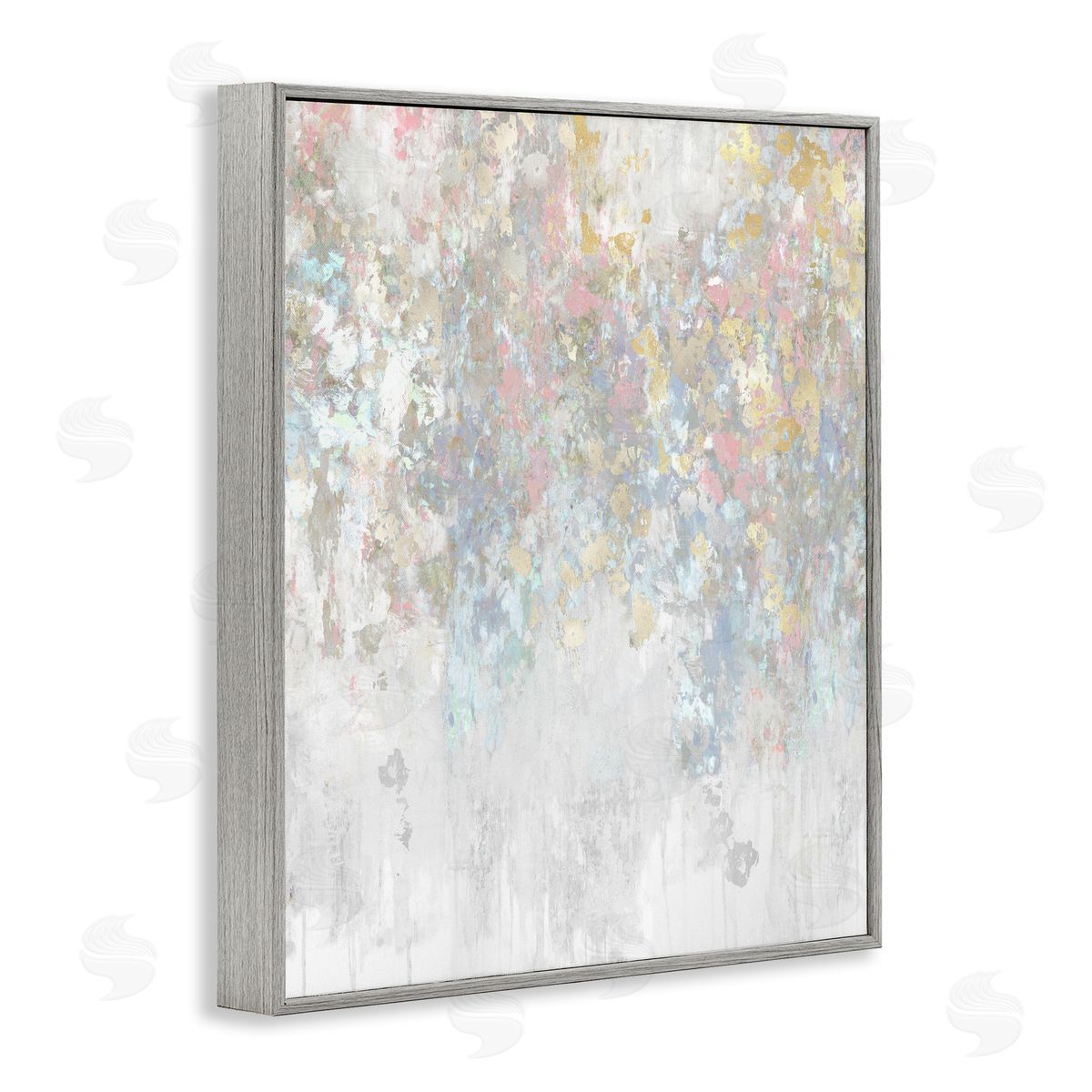 Nikki Robbins Pastel & Glam Abstract Gray Framed Giclee Wall Artside_
