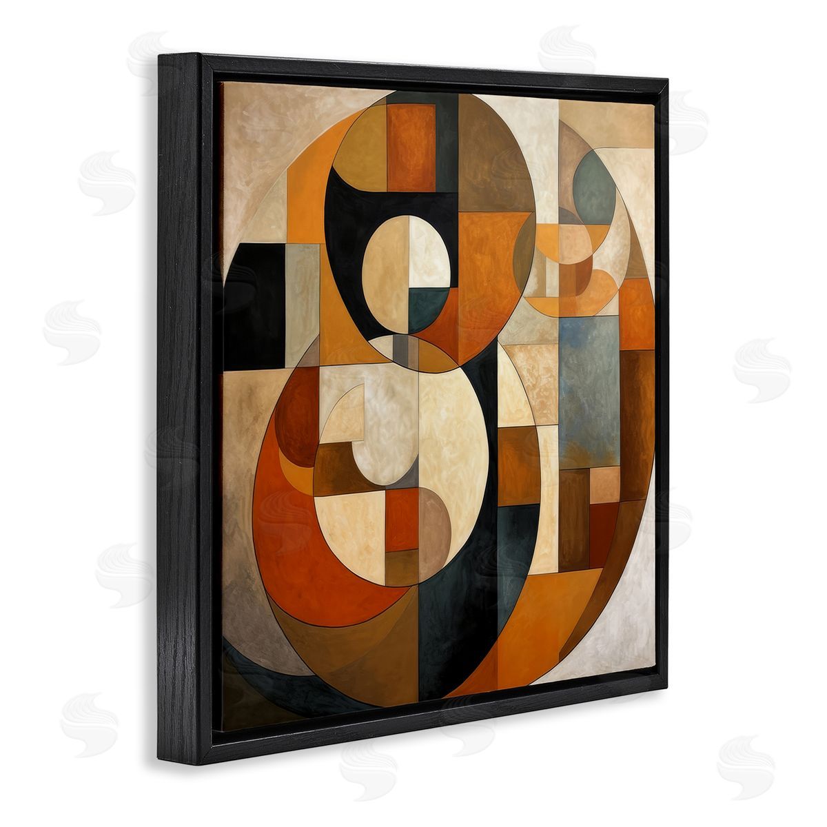 Irena Orlov Dark Contemporary Shapes Black Floater Frame Canvas Artside_
