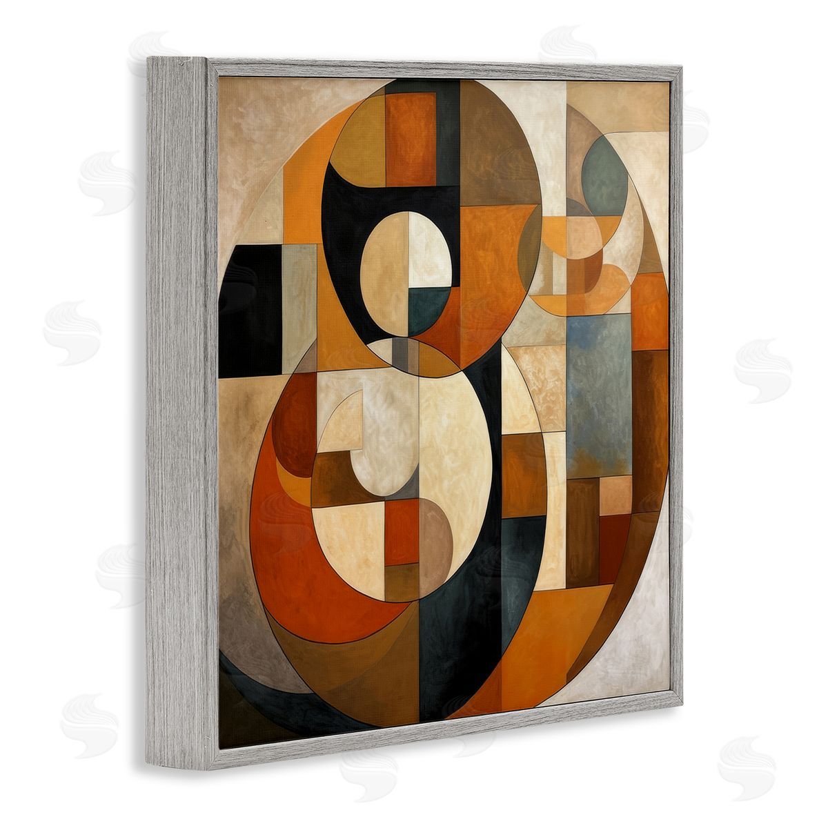 Irena Orlov Dark Contemporary Shapes Gray Framed Giclee Wall Artside_