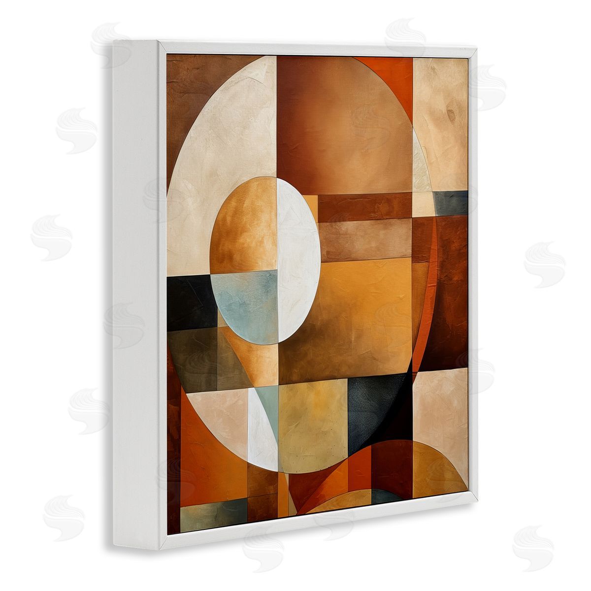 Irena Orlov Modern Shapes Pattern White Framed Giclee Wall Artside_