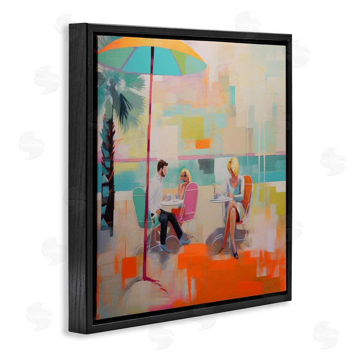 Irena Orlov Abstract Tropical Summer Black Floater Frame Canvas Artside_