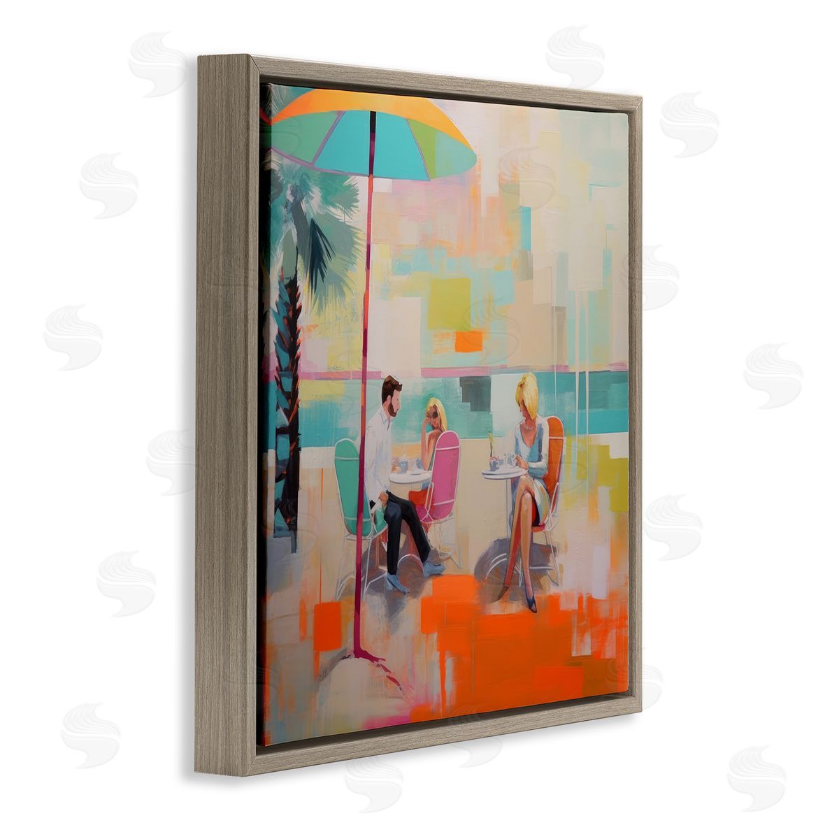 Irena Orlov Abstract Tropical Summer Brown Floater Frame Canvas Artside_
