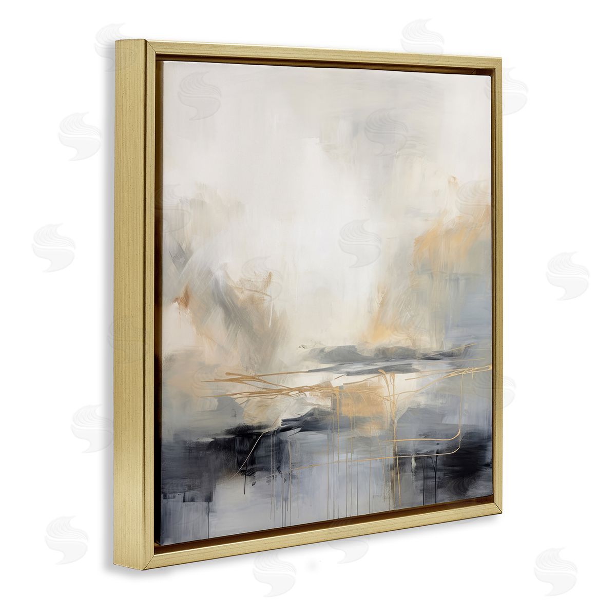 Irena Orlov Grey & Glam Landscape Gold Floater Frame Canvas Artside_