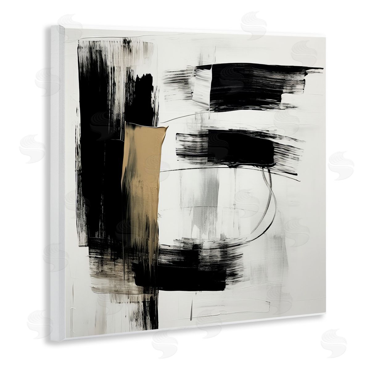 Irena Orlov Black Brush Strokes Wall Plaque Artside_