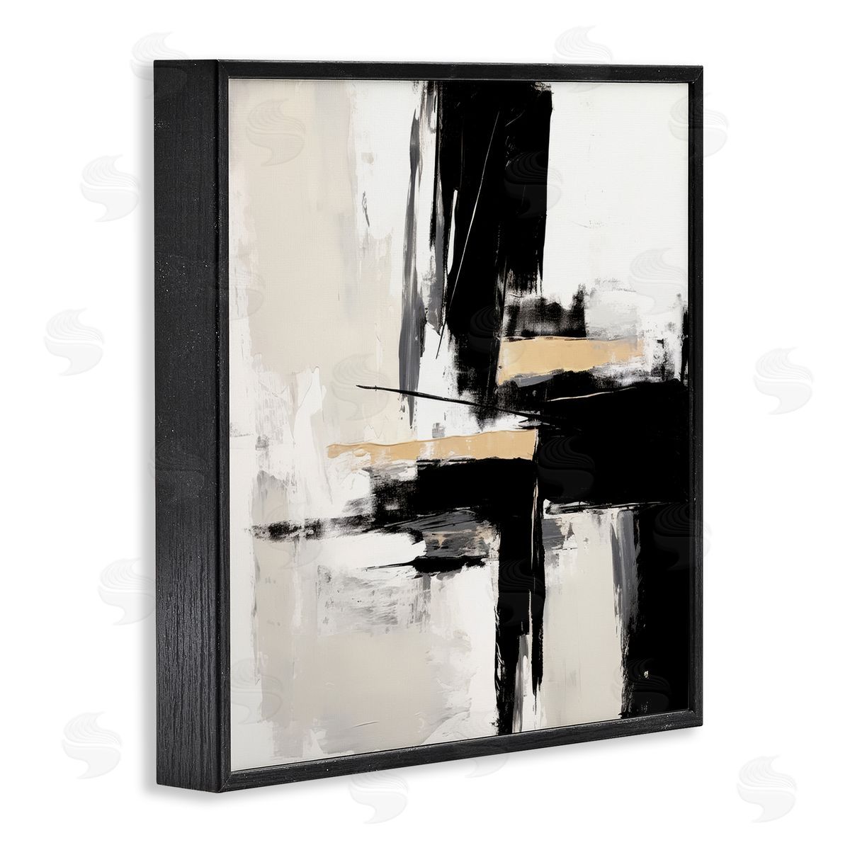 Irena Orlov Chaotic Black Abstract Black Framed Giclee Wall Artside_