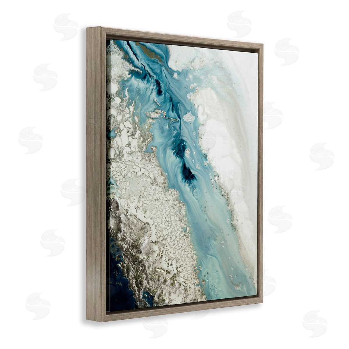Petra Meikle de Vlas Glam Blue Geode Brown Floater Frame Canvas Artside_