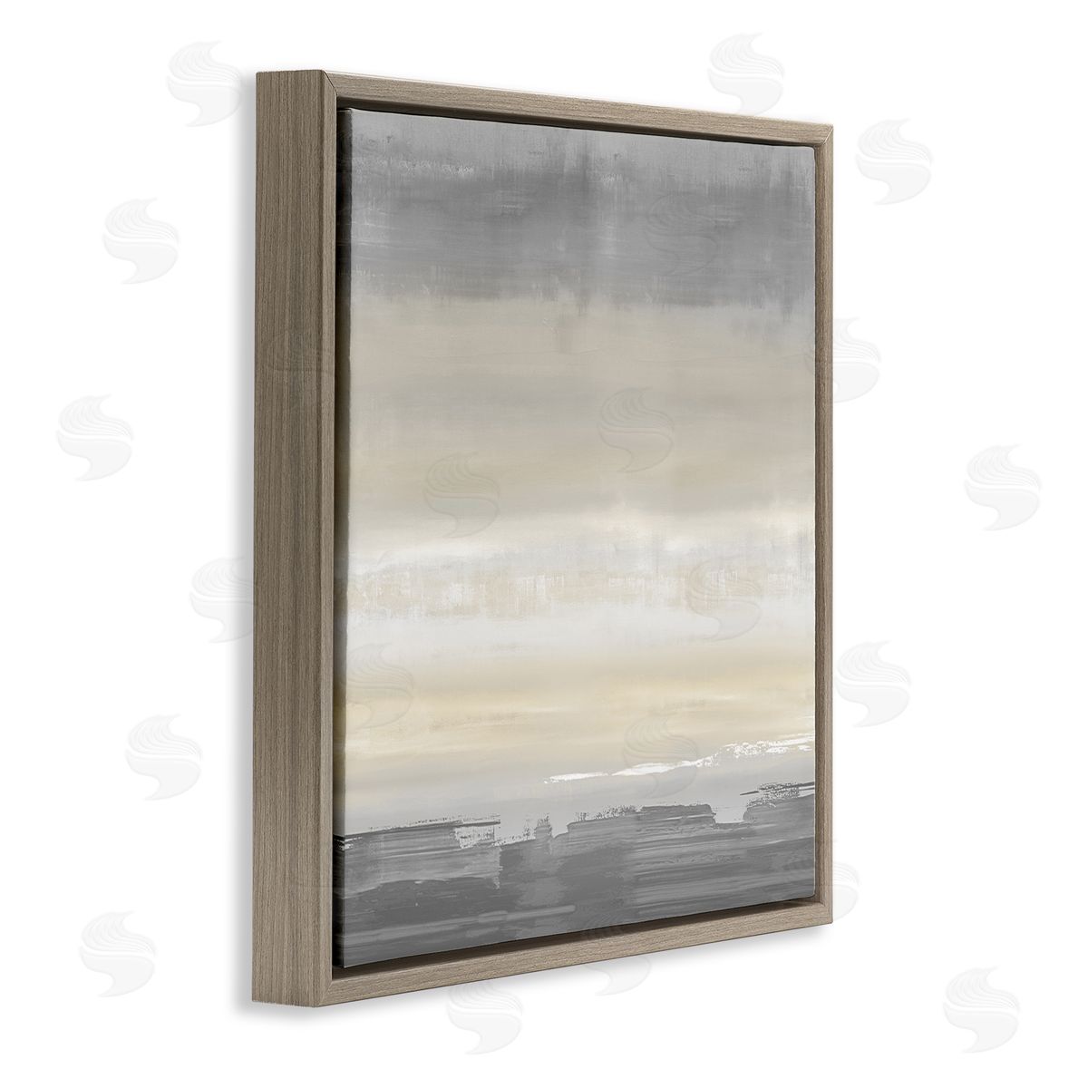 Rachel Springer Grey Abstract Landscape Brown Floater Frame Canvas Artside_