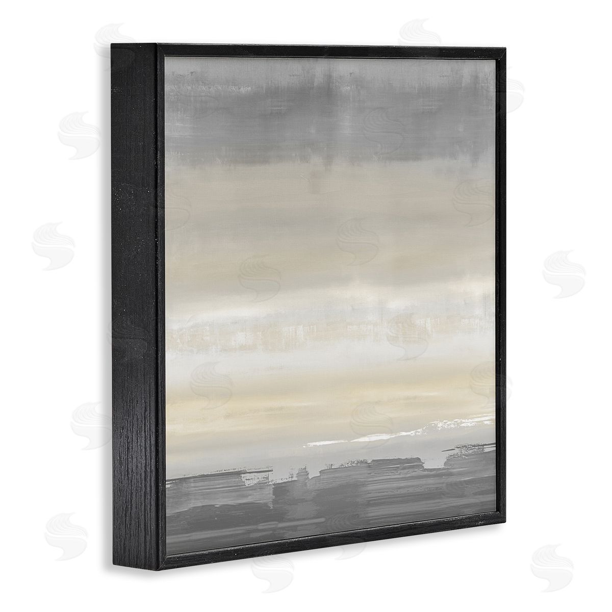 Rachel Springer Grey Abstract Landscape Black Framed Giclee Wall Artside_