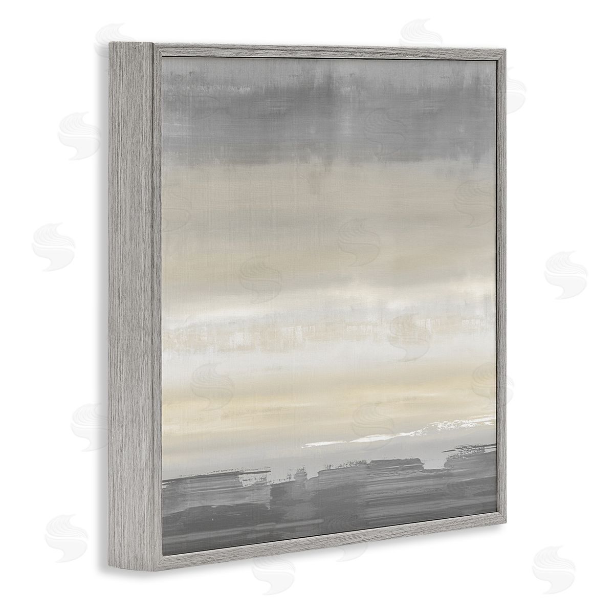 Rachel Springer Grey Abstract Landscape Gray Framed Giclee Wall Artside_