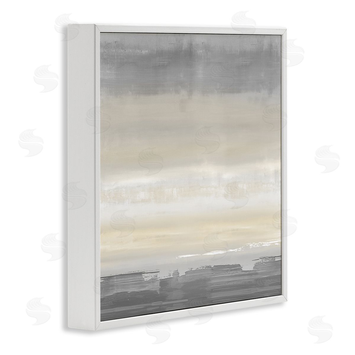 Rachel Springer Grey Abstract Landscape White Framed Giclee Wall Artside_
