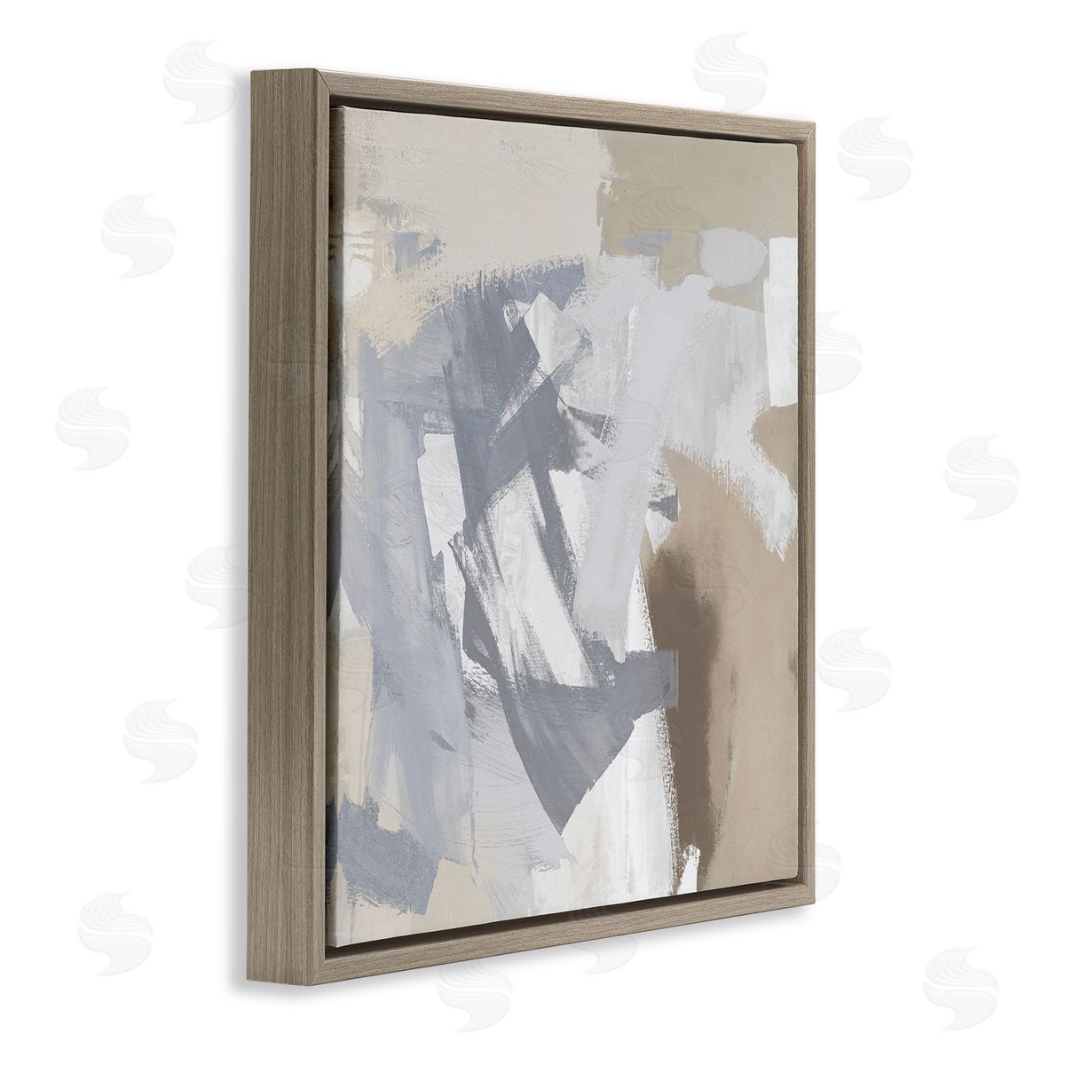 Rachel Springer Chaotic Gray & Beige Brown Floater Frame Canvas Artside_